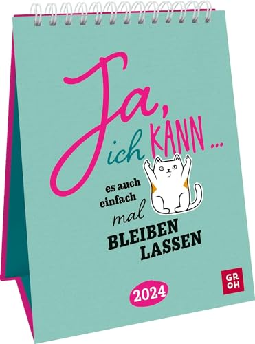 Harenberg Ja ich kann … es auch einfach mal bleiben lassen-Wochenkalender 2024 im Hochformat-Groh-Verlag-Kalender zum Aufstellen mit 52 frechen Sprüchen in farbenfroher Gestaltung-12,3 cm x 17,7 cm von Harenberg