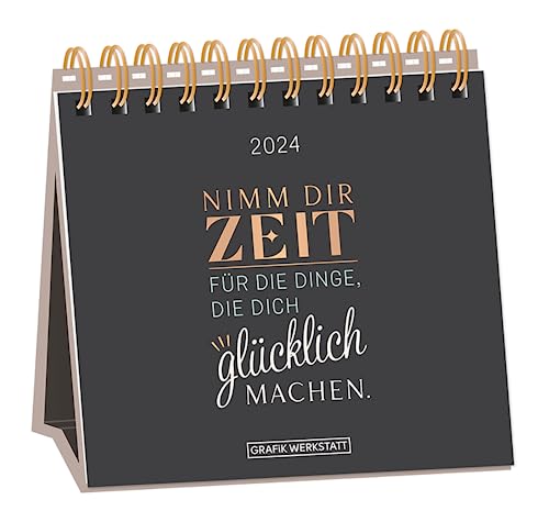 Harenberg Tischkalender - Nimm dir Zeit - Kalender 2024 - Grafik-Werkstatt-Verlag - Monatsplaner mit praktischem Aufsteller und Spiralbindung - 16 cm x 15 cm von Harenberg