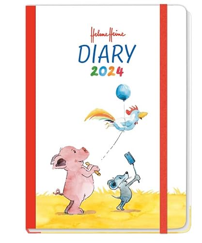 Helme Heine Diary A5 - Kalender 2024 - Heye-Verlag - Taschenkalender mit Lesebändchen, Gummibandverschluss und Einstecktasche - 15,2 cm x 21,5 cm von Harenberg