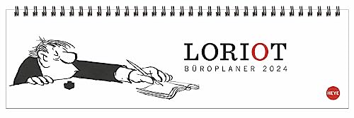 Loriot Wochenquerplaner - Kalender 2024 - Heye-Verlag - Tischkalender quer mit Schulferien - Eine Woche auf 2 Seiten - 32,5 cm x 9,3 cm von Harenberg