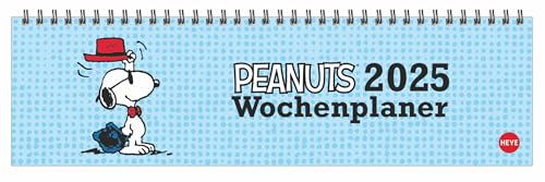 Peanuts Wochenquerplaner - Kalender 2025 - Heye-Verlag - Tischkalender mit Schulferien - 32,5 cm x 9,3 cm von Harenberg