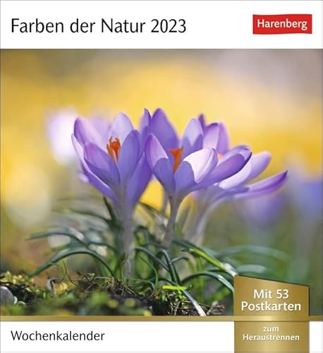 Postkartenkalender Farben der Natur - Kalender 2023 - Harenberg-Verlag - Wochenkalender mit 53 heraustrennbaren Postkarten - 16 cm x 17,5 cm, multicolor von Harenberg
