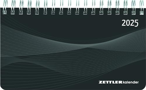 Querkalender Mini PP-Einband schwarz - Kalender 2025 - ZETTLER Kalender - 1 Woche 2 Seiten - Format 15,6 cm x 9 cm von Harenberg