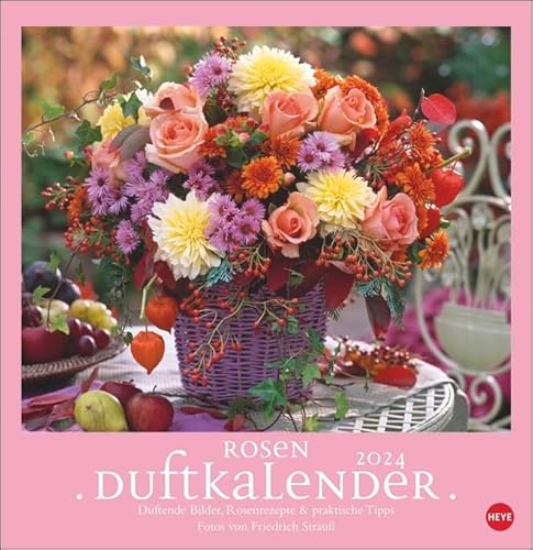Rosenduftkalender - Kalender 2024 - Heye-Verlag - Duftkalender - Wandkalender mit Infos, Rezepten und Dekotipps - 32 cm x 33 cm von Harenberg