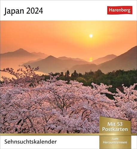 Sehnsuchtskalender Japan - Kalender 2024 - Harenberg-Verlag - Postkartenkalender mit 53 heraustrennbaren Postkarten - 16 cm x 17,5 cm von Harenberg