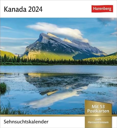 Sehnsuchtskalender Kanada - Kalender 2024 - Harenberg-Verlag - Postkartenkalender mit 53 heraustrennbaren Postkarten - 16 cm x 17,5 cm von Harenberg