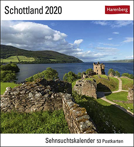 Sehnsuchtskalender Schottland - Kalender 2020 - Harenberg-Verlag - Postkartenkalender mit 53 heraustrennbaren Postkarten - 16 cm x 17,5 cm von Harenberg