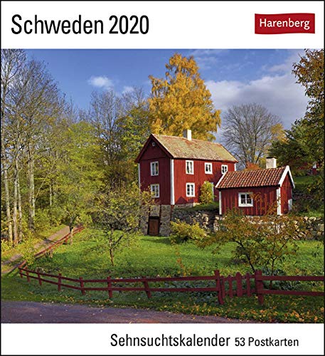 Sehnsuchtskalender Schweden - Kalender 2020 - Harenberg-Verlag - Postkartenkalender mit 53 heraustrennbaren Postkarten - 16 cm x 17,5 cm von Harenberg