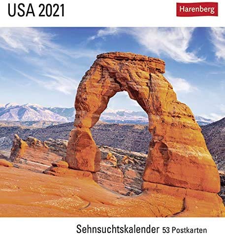 Sehnsuchtskalender USA - Kalender 2021 - Harenberg-Verlag - Postkartenkalender mit 53 heraustrennbaren Postkarten - 15,8 cm x 18 cm von Harenberg