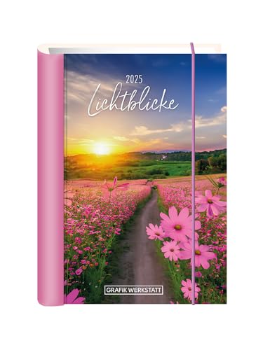 Terminplaner Hardcover - Lichtblicke A6 - Taschenkalender 2025 - Grafik Werkstatt - Buchkalender mit Verschlussgummi und Postkarten - 1 Woche auf 2 Seiten - 11 cm x 15,5 cm von Harenberg