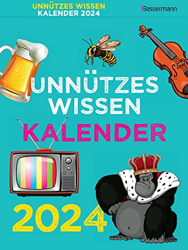 Unnützes Wissen - Abreißkalender 2024 - Skurrile Fakten, die kein Mensch braucht - Bassermann-Verlag - Wandkalender - 16,5 cm x 22 cm von Harenberg