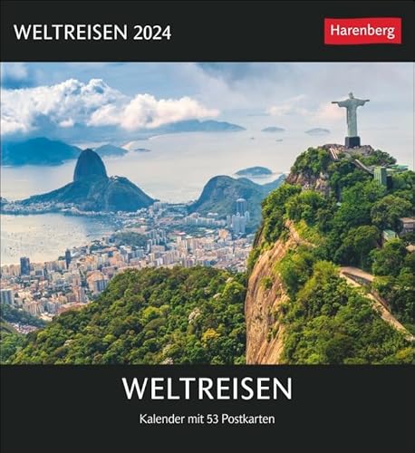 Weltreisen - Kalender 2024 - Harenberg-Verlag - Postkartenkalender mit 53 heraustrennbaren Postkarten - 16 cm x 17,5 cm von Harenberg