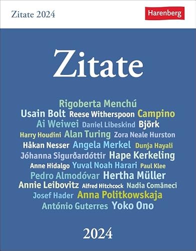 Zitate - Kalender 2024 - Harenberg-Verlag - Wissenkalender - Tagesabreißkalender mit Zitaten für jeden Tag - 12,5 cm x 16 cm von Harenberg