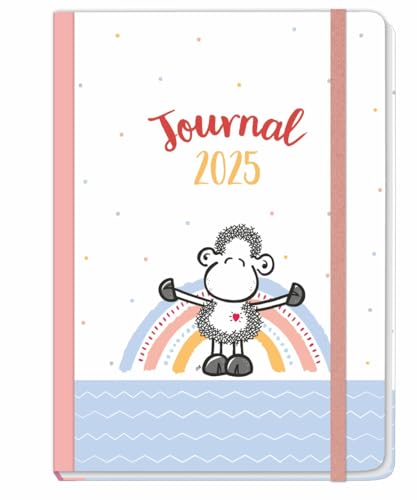 sheepworld Journal A5 - Kalender 2025 - Heye-Verlag - Buchkalender mit knuffigen Schaf-Cartoons und mit Lesebändchen, Gummibandverschluss und Einstecktasche - 15,2 cm x 21,5 cm von Harenberg