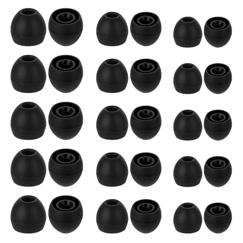 30 Stück Ersatz Ohrstöpsel Schwarz Silikon Ohrhörer Ersatzstöpsel, Komfort Ohrstöpsel Kompatibel mit den meisten in-Ear Kopfhörer (3 Größen) von Hariendny