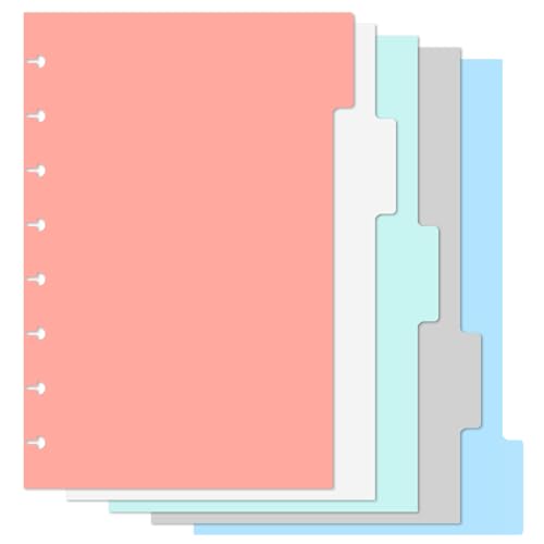 5,5 x 8,5 Ordner-Trennblätter, scheibengebundene Trennblätter für 8 Löcher, blanko Index-Taschenteiler für Discbound Notizbücher, Büro-Meetings, College-Notizbuch (5 Tabs) von Hariendny