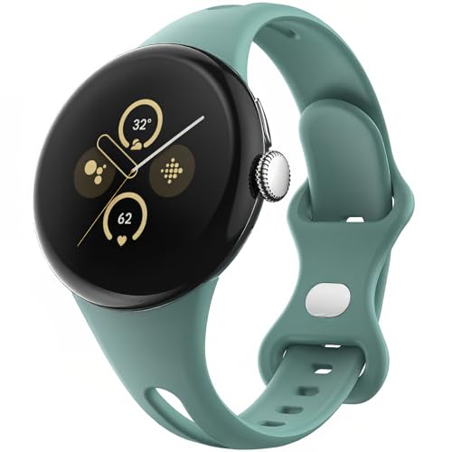 Harikiri Silikon Uhrenarmband mit Google Pixel Watch 3 41mm/2/1,Schlankes dünnes schmales Ersatz Sport Armband für Google Pixel Watch 3 41mm/2/1,Damen und Herren von Harikiri