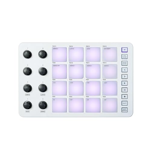Harilla MIDI-, MIDI-Pad-Controller, 5 zuweisbare Knöpfe, MIDI-Pad, Beat-Maker-Maschine, USB-MIDI-Controller für Anfänger von Harilla