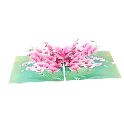 Harilla Valentinstag-Phalaenopsis-Karte, Jubiläumskarte, Geschenkkarten, Popup-Grußkarte für Hochzeit, Verlobung, Mutter, Vater, Frau von Harilla