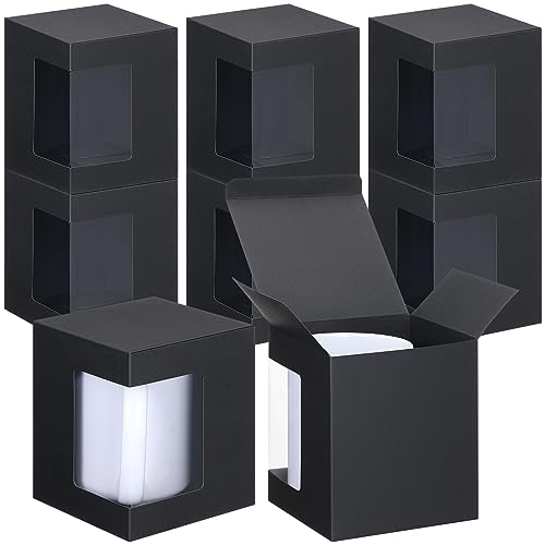 Harloon 36 Stück Weihnachts-Geschenkboxen für Sublimationstassen, transparente Becherboxen, Weinglas, Geschenkverpackung, Box für Rohlinge Sublimationskaffeetassen, 325 ml, 340 ml, 425 ml, von Harloon