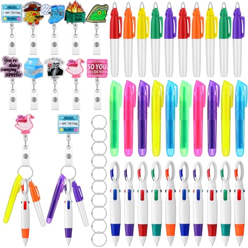 Harloon 50 Stück Krankenschwester-Abzeichen-Zubehör, Stifte-Set, Krankenschwesterwoche, Abschlussgeschenk, einziehbare Marker für Arzt, Gesundheit, Krankenhaus, Büro, Arbeiter, Geschenke (lustig) von Harloon