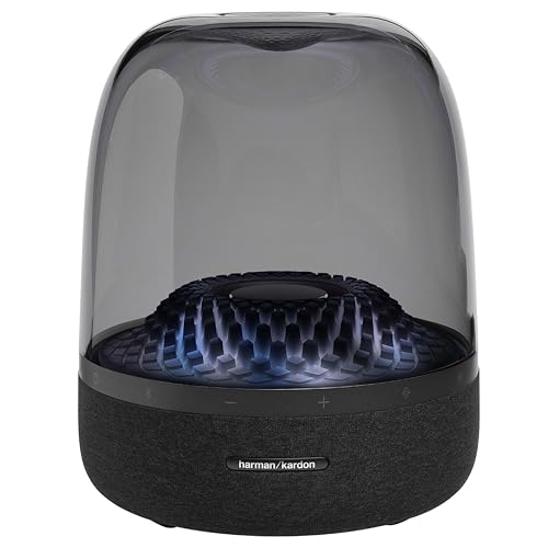 Harman Kardon Aura Bluetooth Box in Schwarz – Tragbarer Bluetooth Lautsprecher mit 360-Grad-Klang von Harman Kardon