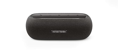 Harman Kardon Luna Bluetooth-Box in Schwarz – Tragbarer, wasserdichter Bluetooth-Lautsprecher – Bis zu 12 Stunden Akkulaufzeit von Harman Kardon