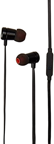 Premium JBL T290 Harman In-Ear-Kopfhörer aus Aluminium, mit verwicklungsfreiem Kabel und hoher Bassleistung, Universal, mit 1 Fernbedienungstaste/Mikrofon, Schwarz von Harman