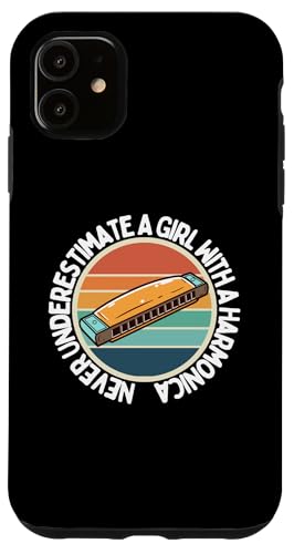 Unterschätzen Sie nie ein Mädchen mit einem Mundharmonika-Mundharmoniker Hülle für iPhone 11 Unterschätzen Sie nie ein Mädchen mit einem Mundharmonika-Mundharmoniker Hülle für iPhone 11 von Harmonica Gifts And Accessories For Harmonicists