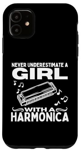 Unterschätzen Sie nie ein Mädchen mit einem Mundharmonika-Mundharmoniker Hülle für iPhone 11 Unterschätzen Sie nie ein Mädchen mit einem Mundharmonika-Mundharmoniker Hülle für iPhone 11 von Harmonica Gifts And Accessories For Harmonicists
