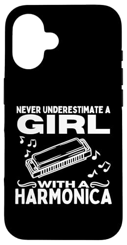 Unterschätzen Sie nie ein Mädchen mit einem Mundharmonika-Mundharmoniker Hülle für iPhone 16 Unterschätzen Sie nie ein Mädchen mit einem Mundharmonika-Mundharmoniker Hülle für iPhone 16 von Harmonica Gifts And Accessories For Harmonicists