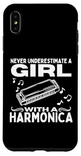 Unterschätzen Sie nie ein Mädchen mit einem Mundharmonika-Mundharmoniker Hülle für iPhone XS Max von Harmonica Gifts And Accessories For Harmonicists
