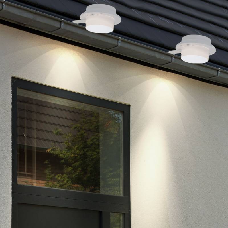 2er Set LED Solarleuchten, Dachrinnenlampen, weiß von Harms