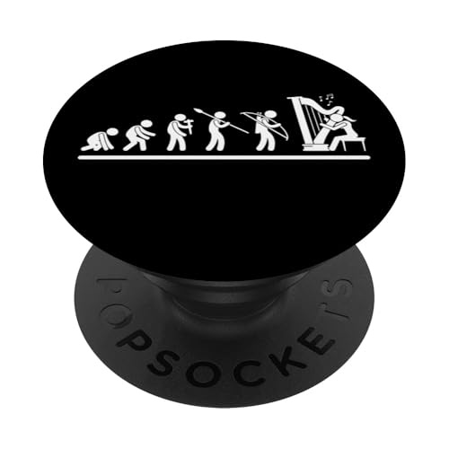 Harpist Evolution Harp Frauen Lustige Harfe Spieler PopSockets Klebender PopGrip Harpist Evolution Harp Frauen Lustige Harfe Spieler PopSockets Klebender PopGrip von Harp Music Designs For Harp Players