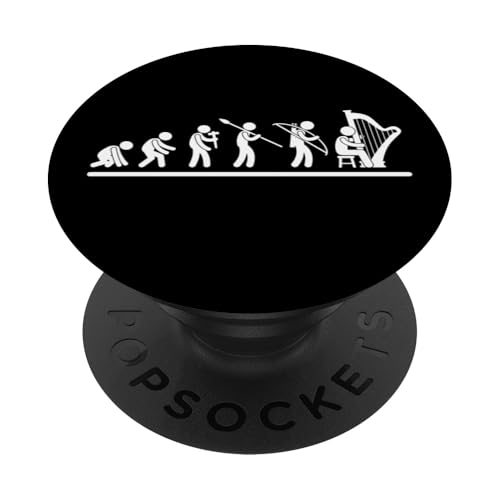 Harpist Evolution Harp Herren Lustiger Harfenspieler PopSockets Klebender PopGrip Harpist Evolution Harp Herren Lustiger Harfenspieler PopSockets Klebender PopGrip von Harp Music Designs For Harp Players