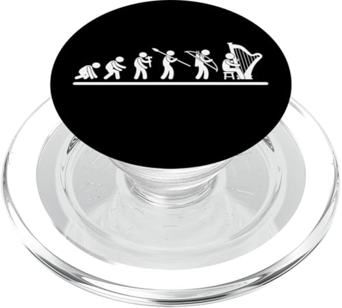 Harpist Evolution Harp Herren Lustiger Harfenspieler PopSockets PopGrip für MagSafe Harpist Evolution Harp Herren Lustiger Harfenspieler PopSockets PopGrip für MagSafe von Harp Music Designs For Harp Players