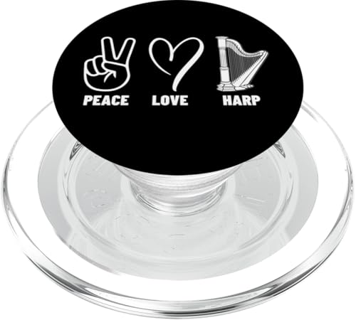 Harpist Peace Love Harp Stolz Männer Frauen Harfenspieler PopSockets PopGrip für MagSafe Harpist Peace Love Harp Stolz Männer Frauen Harfenspieler PopSockets PopGrip für MagSafe von Harp Music Designs For Harp Players