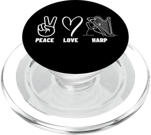 Harpist Peace Love Harp Stolz Männer Frauen Harfenspieler PopSockets PopGrip für MagSafe Harpist Peace Love Harp Stolz Männer Frauen Harfenspieler PopSockets PopGrip für MagSafe von Harp Music Designs For Harp Players