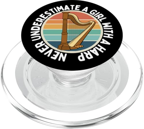 Never Underestimate A Girl With A Harp Funny Women Harfenist PopSockets PopGrip für MagSafe Never Underestimate A Girl With A Harp Funny Women Harfenist PopSockets PopGrip für MagSafe von Harp Music Designs For Harp Players