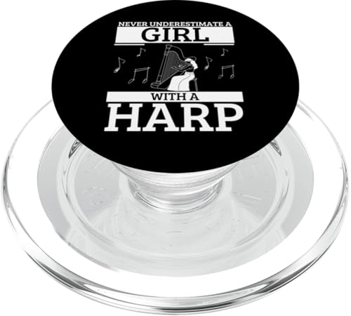 Never Underestimate A Girl With A Harp Funny Women Harfenist PopSockets PopGrip für MagSafe Never Underestimate A Girl With A Harp Funny Women Harfenist PopSockets PopGrip für MagSafe von Harp Music Designs For Harp Players