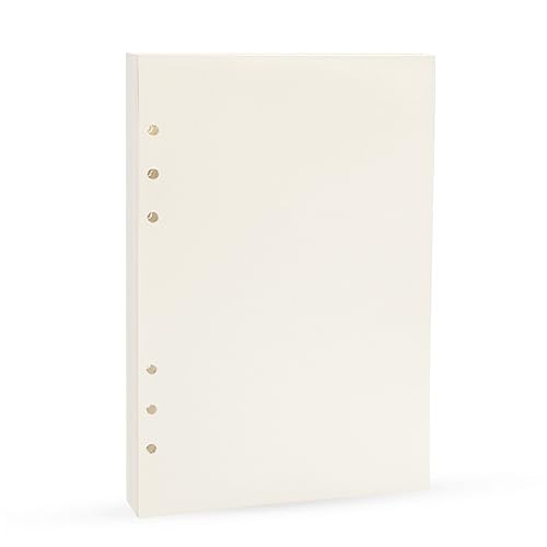 Harphia A5 Planner Einsätze für 6-Ring Ordner - Blanko Papier Nachfüllungen, 100gsm Dickeres Papier für Filofax (5,59x8,27'') von Harphia