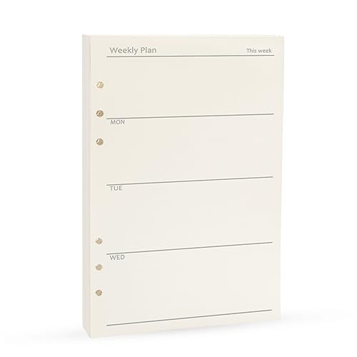 A5 Weekly Planner Refills, A5 Planner Inserts 6-Ring Planner Refill for Notebook Journal Tracker, Undated, 45sheets/90pages-Harphia(A5 5.59 x 8.27'',Weekly) von Harphia