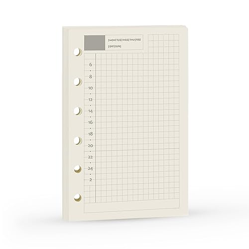 A7 Planner Refill, A7 Agenda Refill Daily Plan for Filofax,6 Hole/100gsm, Time Table Notebook Insert Paper for 6 Rings Binder, 4.84 x 3.23'', Harphia von Harphia