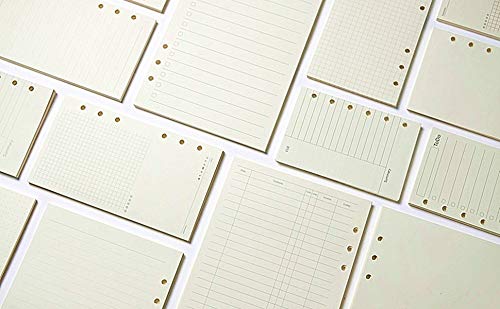 Harphia A5 A6 lose Blätter Notizbuch Nachfüllung Spiralbindung Planer Innenseite Papier Tagebuch Wochenplaner Monatsplan To Do Line-Dot Grid (11 Sets, A6-17 x 9,4 cm) von Harphia