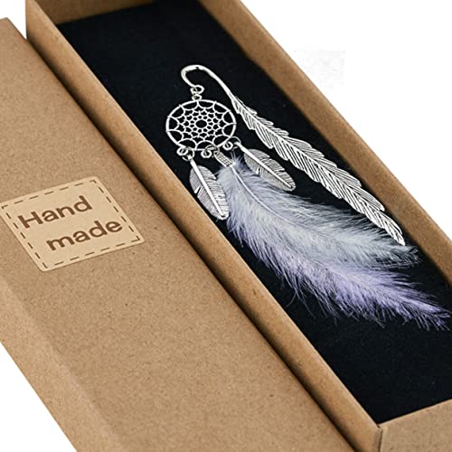 Harphia Feather Book Mark, Metal Dream Catcher Pages Seperator, LightBlue and Lilac Feather, 1pcs per Set, with Gift Box per Pack, Perfect for Women, Student, Family, Book Lovers, Planner 010-BPU von Harphia