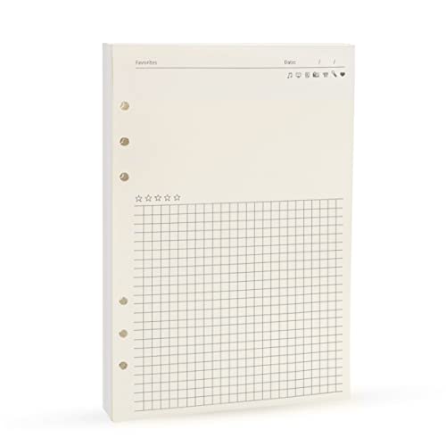 Harphia Spiral Notebook Refill,A5 Planner Inserts,6 Ring Binder Refill, for Filofax/Personal Journal, 45 sheets/90 pages, (A5 5.59 x 8.27'',Noterecord) von Harphia