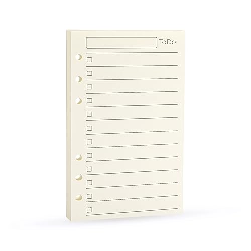 Harphia Spiral Notebook Refill,A6 6 Ring Binder Refill,Loose Leaf Paper for Filofax,100gsm Thicker Paper (A6 3.74 x 6.77'',to do List) von Harphia