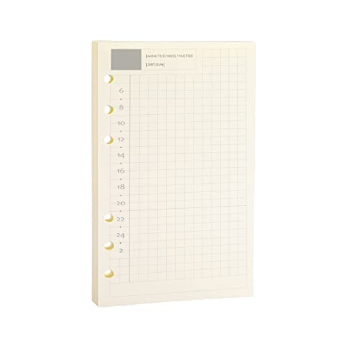 Harphia Spiral Notebook Refill,Daily Planner Refill,6 Hole,for Filofax, Personal Size 3.74 x 6.77'', Diary Design with Time Table and Summary, 45 Sheets per Pack, (A6,Daily) von Harphia