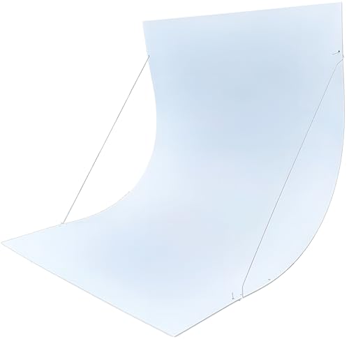 Aufstellbarer PVC-Fotohintergrund Hohlkehle Fototisch Aufnahmetisch weiß, selbstständig/frei stehend, 70cm breit, knitterfrei und abwischbar für Fotografie, für Influencer und Blogger, Studiorequisite von Harren