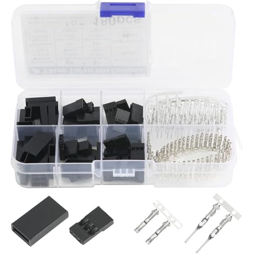 Harrisen 180 Stück Servo Kabel Stecker, 3P Servo Verlängerungskabel Steckverbinder,Männlich Weiblich 2.54mm Dupont Kabel Stecker, kompatibel mit Futaba JR Hitec Spektrum RC Servo Stecker von Harrisen